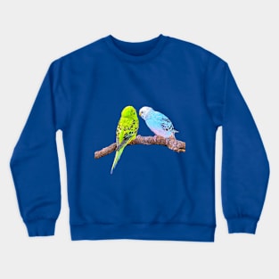 Cute budgie couple Crewneck Sweatshirt